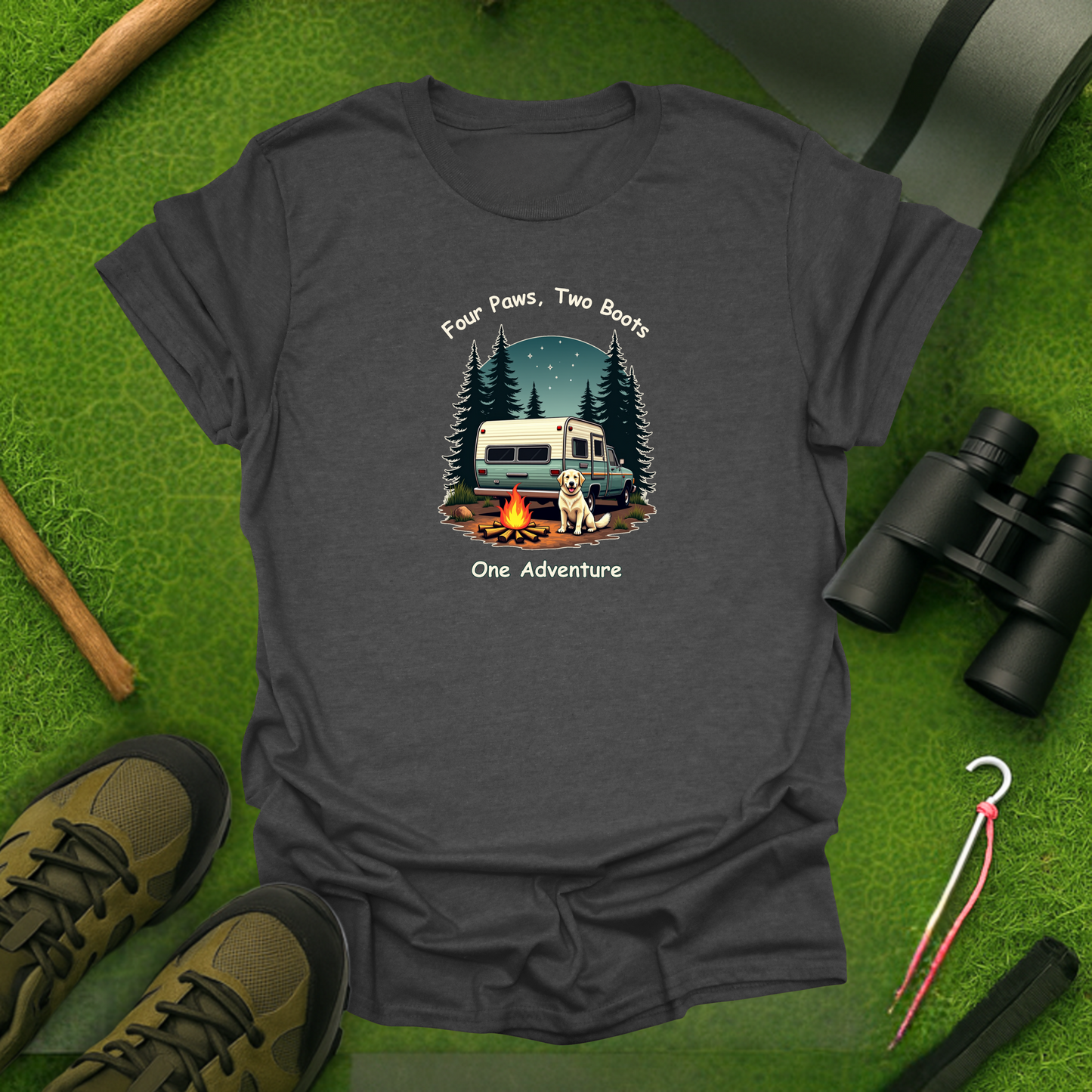 Four Paws, Two Boots T-Shirt