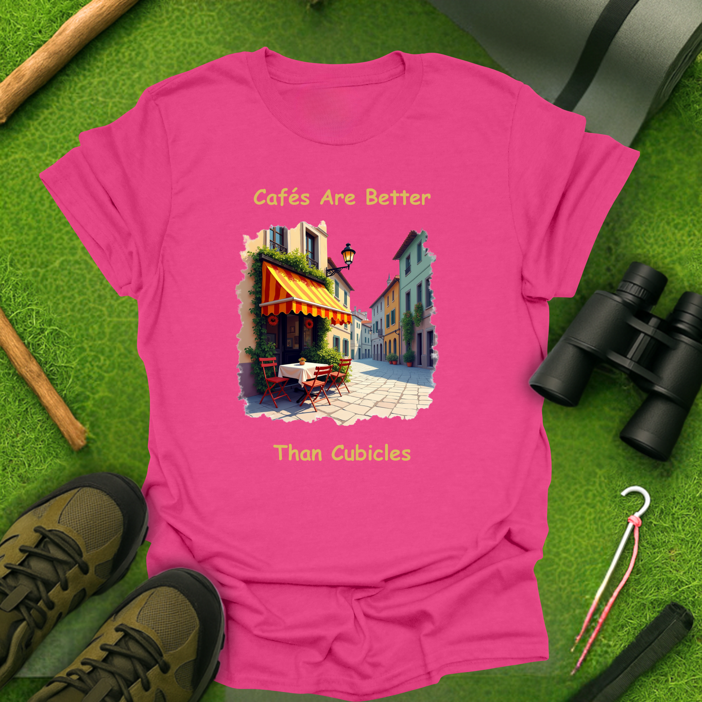'Cafés Are Better Than Cubicles' T-Shirt