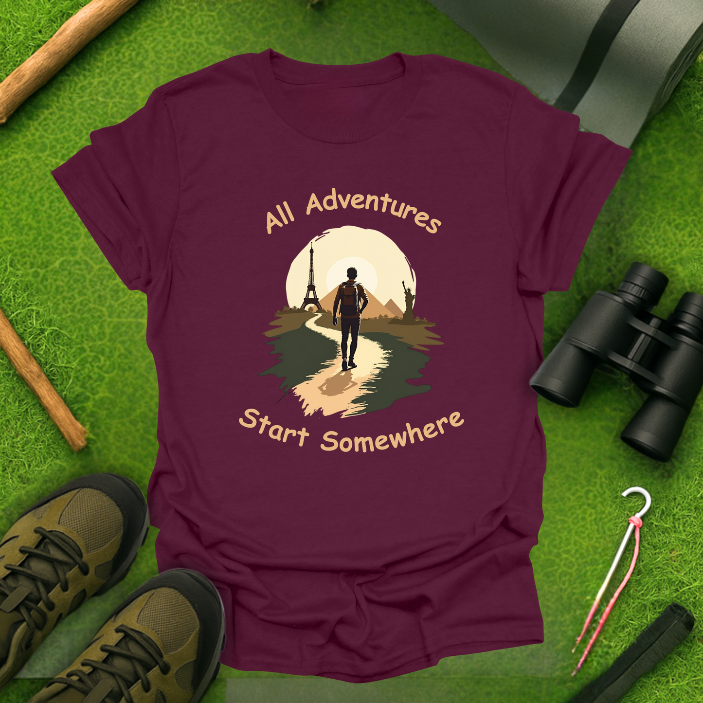 'All Adventures Start Somewhere' T-Shirt