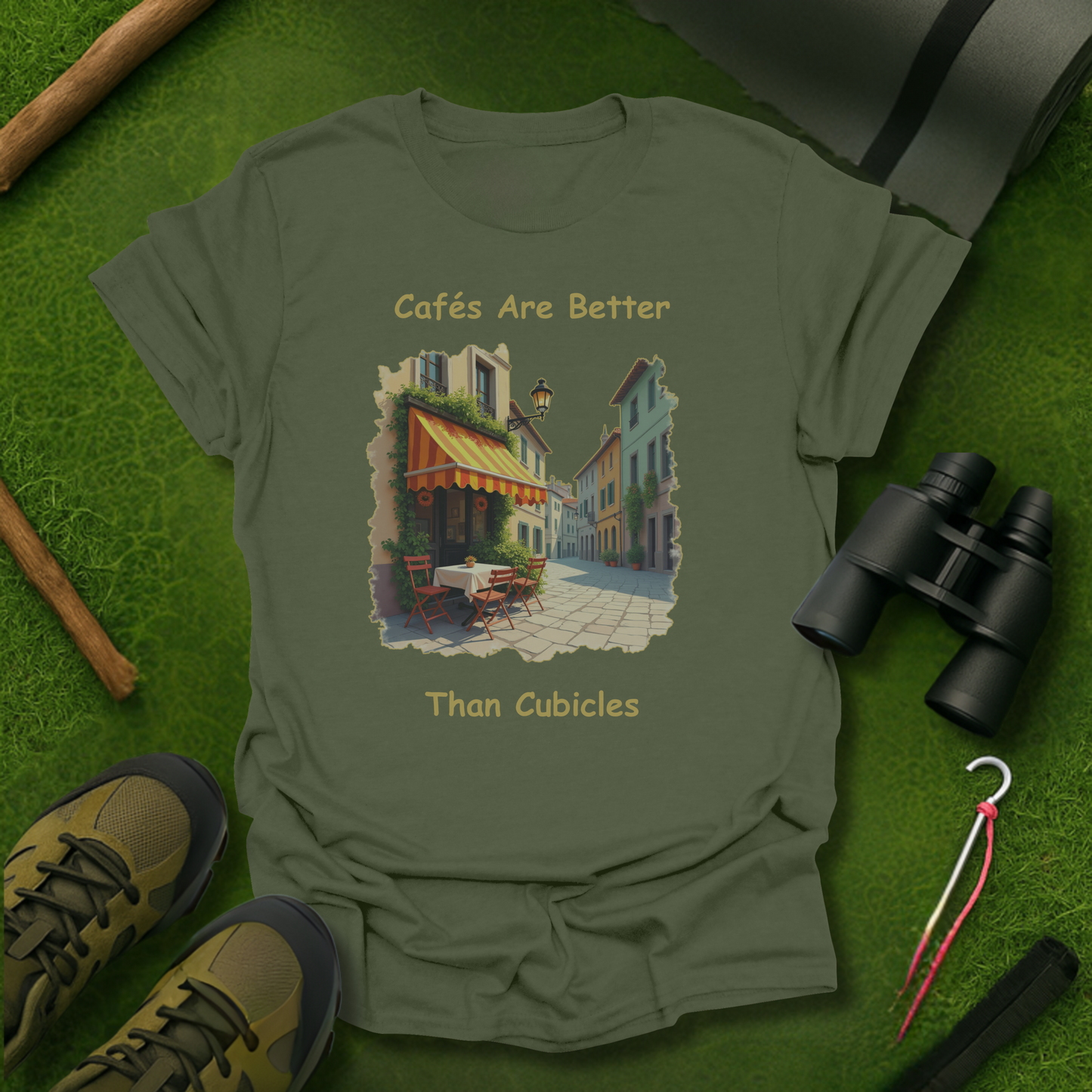 'Cafés Are Better Than Cubicles' T-Shirt