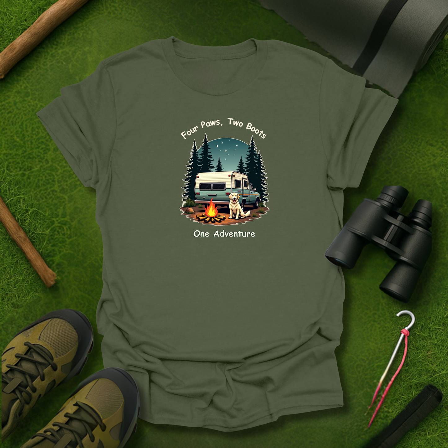 Four Paws, Two Boots T-Shirt