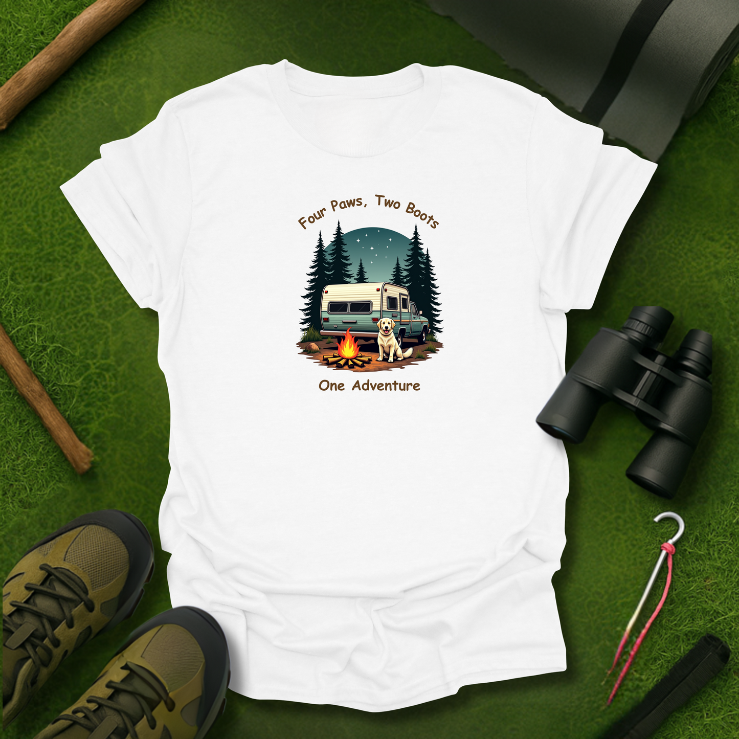 Four Paws, Two Boots T-Shirt