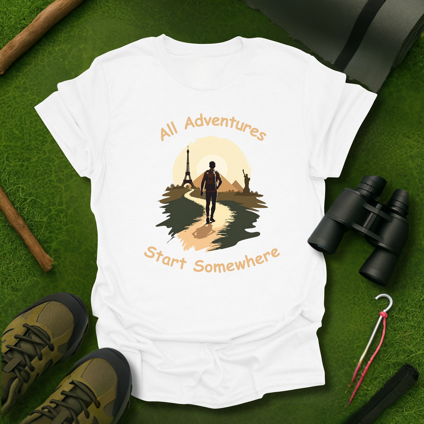 'All Adventures Start Somewhere' T-Shirt